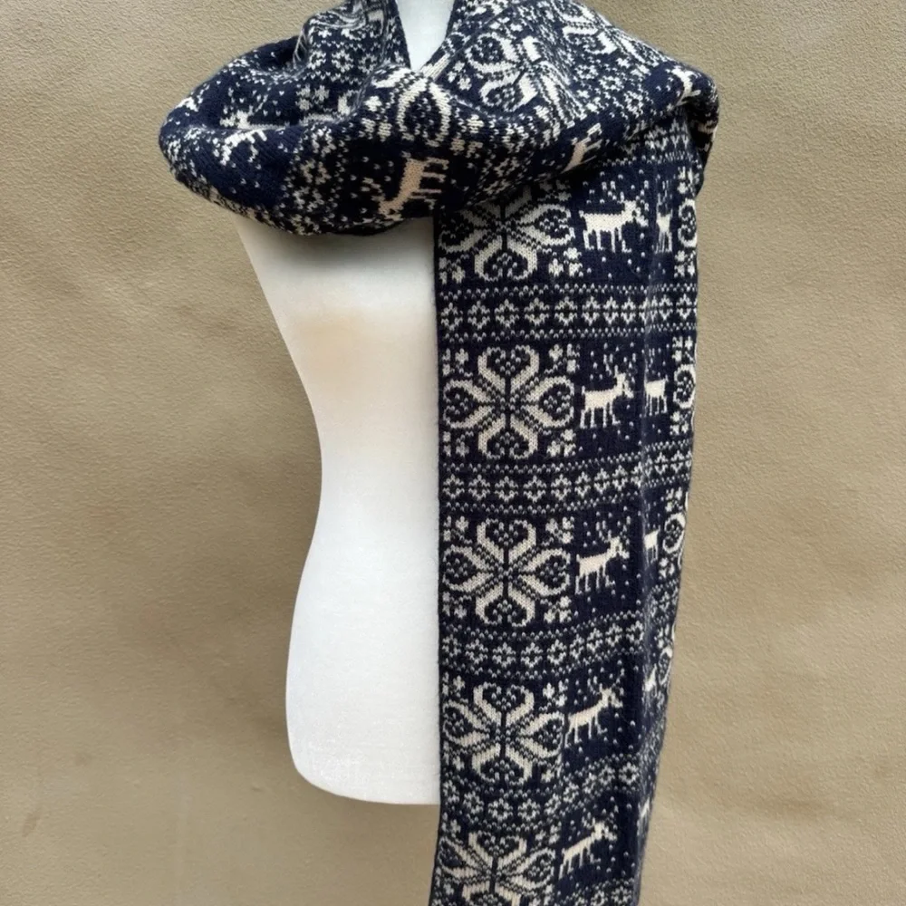 🔥FAIR ISLE Nordic Large Reversible scarf STUNNING! Price Firm!